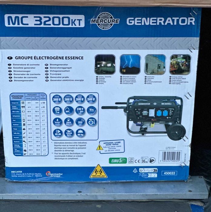 Новий генератор Mercure MC 3200 KT (3000W) з
Франції. Повний комплект!