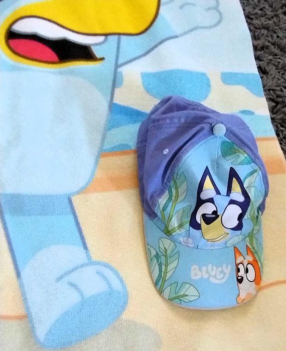 Bluey Toalha Praia + Chapéu Conjunto Bluey