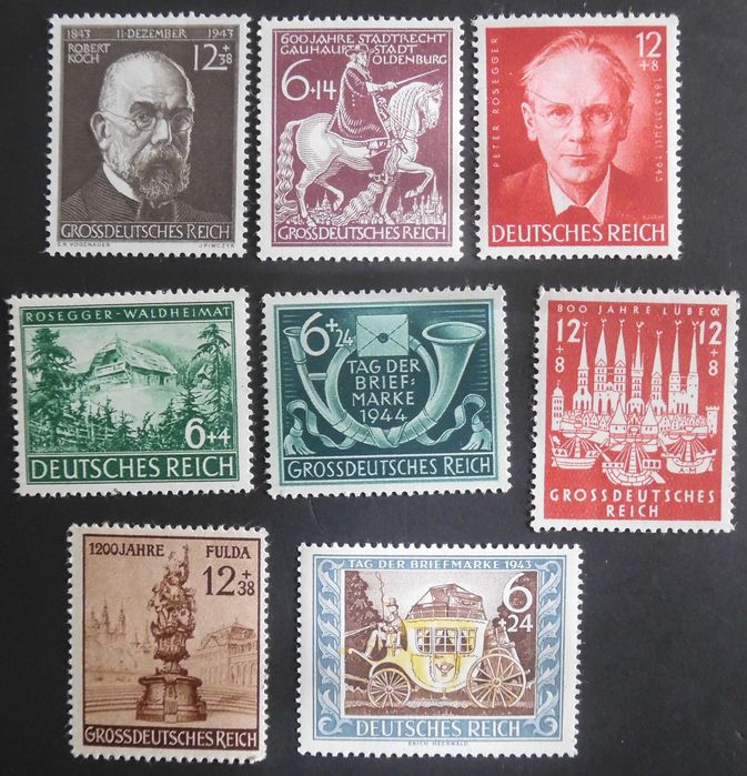 Selos Alemanha Nazi 1933/45- Lote selos NOVOS s/ marca Charneira