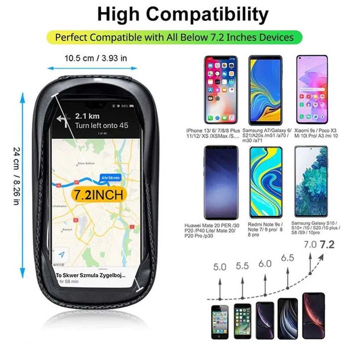 Torba rowerowa sakwa rowerowa przednia Etui na Telefon 2l