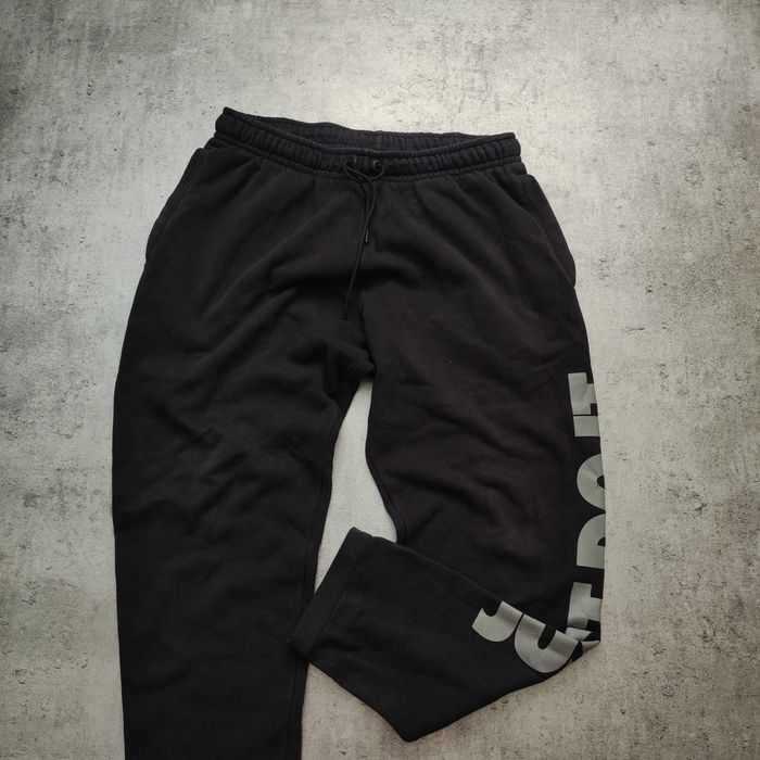 MĘSKIE Spodnie Dresowe Dresy Czarne Bawełna Duże Logo Nike Just Do It