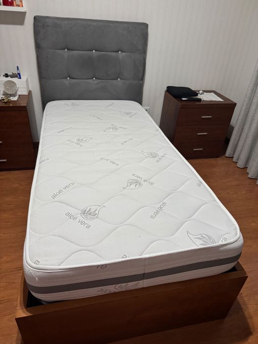 Cama de Solteiro + colchão + estrado
