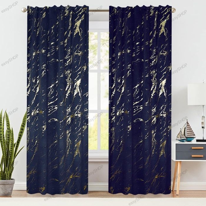 Komplet 2 sztuk zasłon granatowych