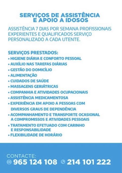 Cuidador de idosos/Geriatria/Apoio Domiciliaria