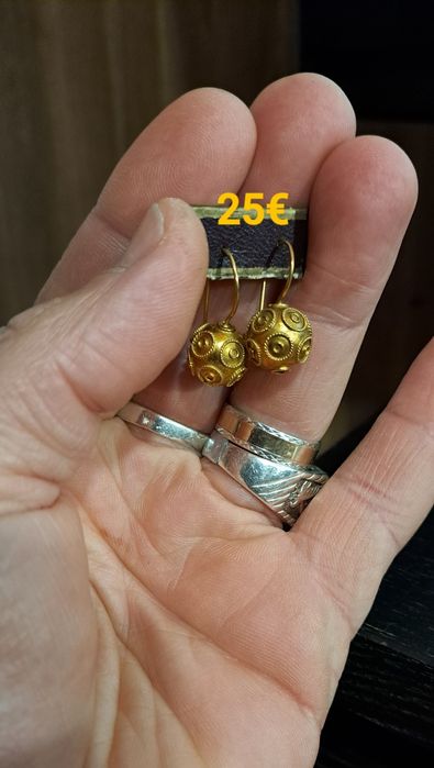 Brincos contas de Viana em prata.