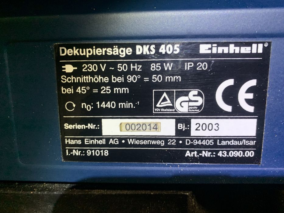 Пила лобзикова Einhell DKS 405