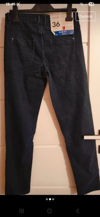 Jeansy slim granatowe Esmara