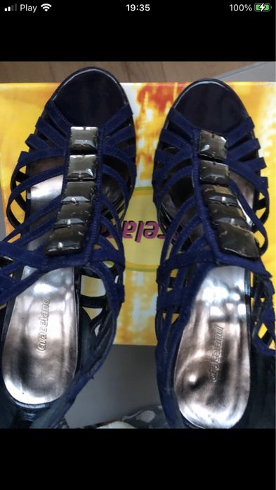 Buty na obcasie, dandaly wieczorowe na platformie