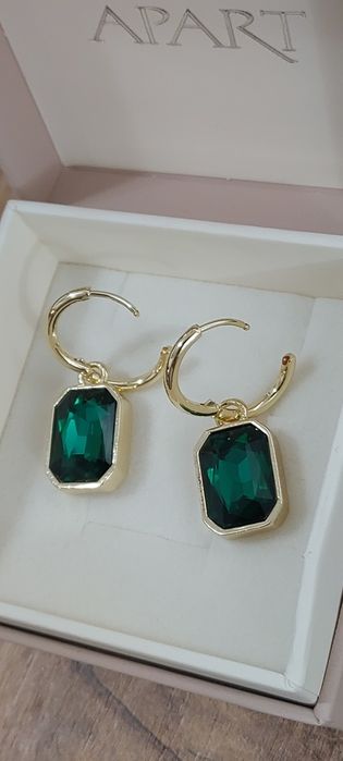 ZŁOTE kolczyki wiszące Stal nierdzewna