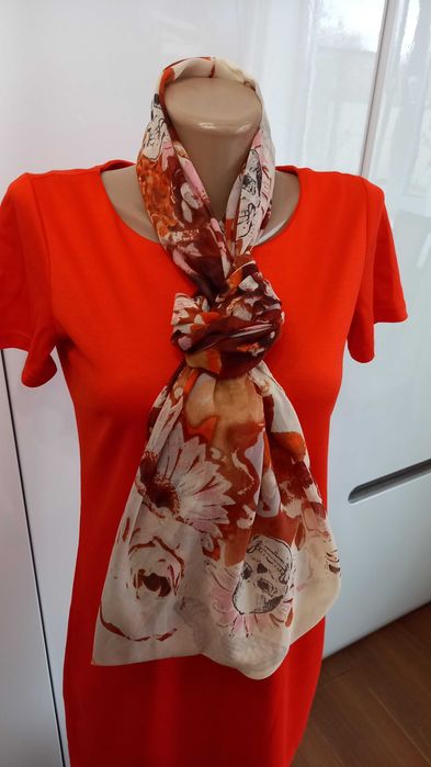 Philipp Plein круговой прозрачный палантин шарф 175х60 см с черепами