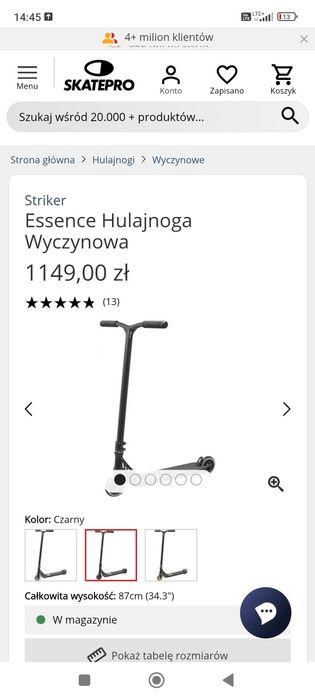 Hulajnoga wyczynowa striker essence