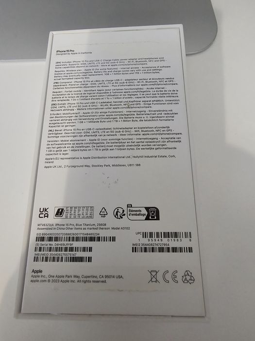 iPhone 15 Pro 256 GB Blue Titanium • Stan bardzo dobry