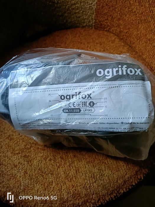 rękawice ogrifox eac gumowe nakrapiane latex r10  100par