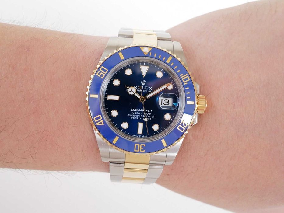Rolex Submariner Date 41mm Yellow Gold Steel Ceramic Blue Dial