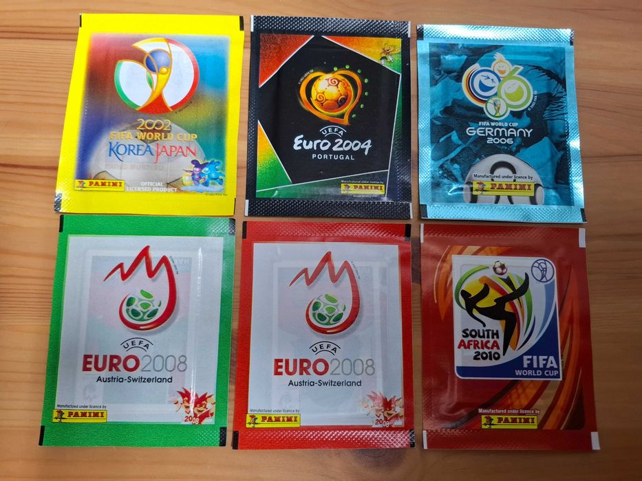 Lote de 20 saquetas de cromos fechadas Mundial Europeu Panini