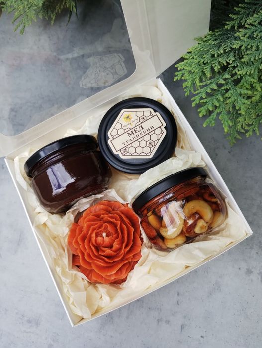 Подарунковий набір/крем мед/горіхи з медом