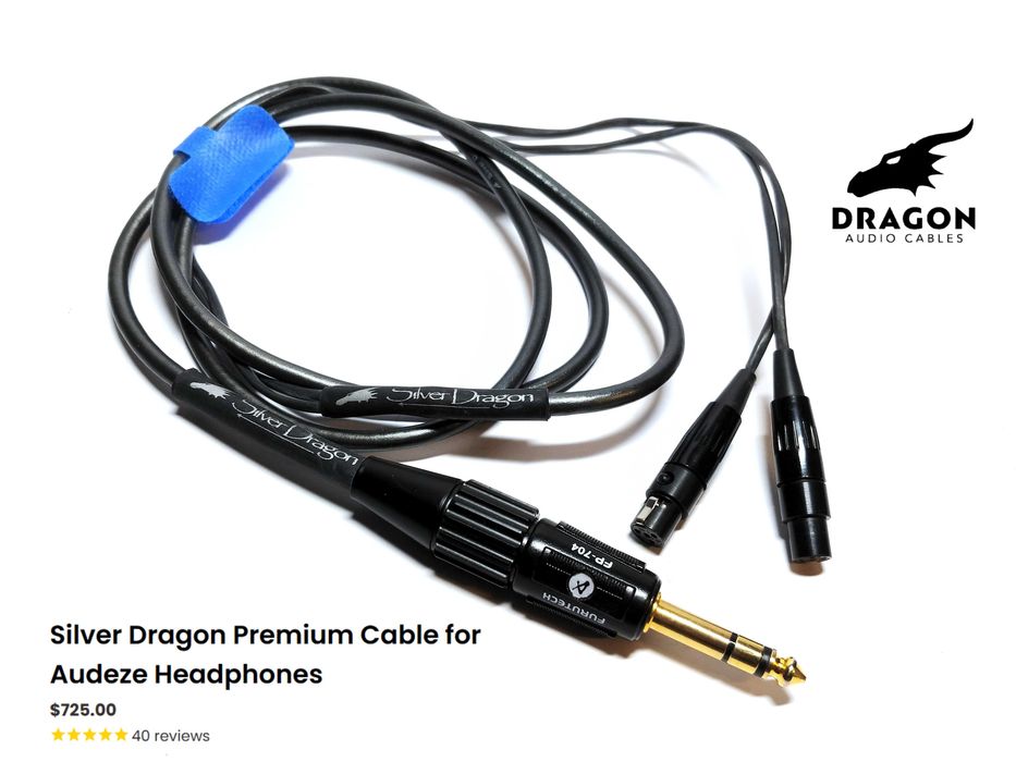 Audeze LCD Premium, Moon Audio Silver, Black Dragon преміальні кабелі