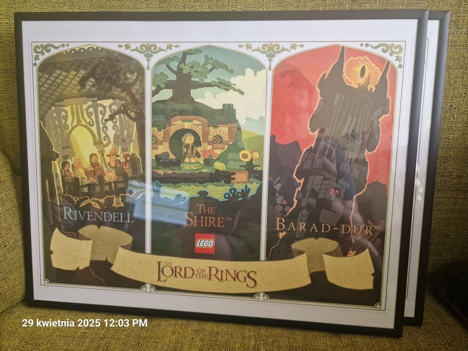 Lego plakat władca pierścieni lotr shire rivendell bara-dúr