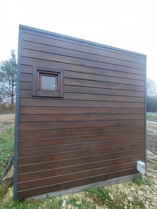 Sauna ogrodowa ramowa z otwartą werandą  3100 x 2700 mm