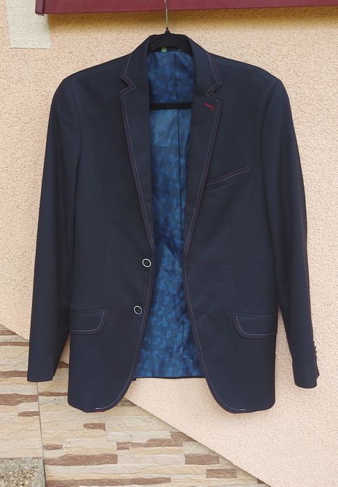 marynarka 80% wełna jedwab guittard new line 46 S 36 czarna elegancka