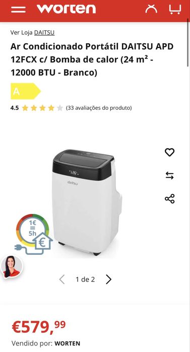 Ar condicionado portatil com bomba de calor