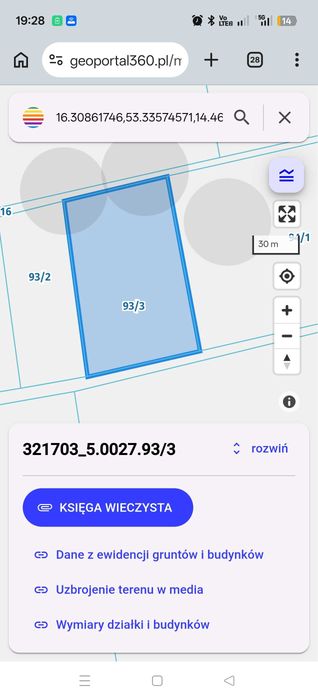 Działka rolna 0,72 ha Jabłonowo k. Mirosławca – klasa RIV, bez KOWR!