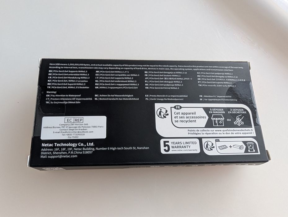 Netac SSD 500 ГБ SSD М.2 2280 PCIe3.0X4 новий ссд new ssd