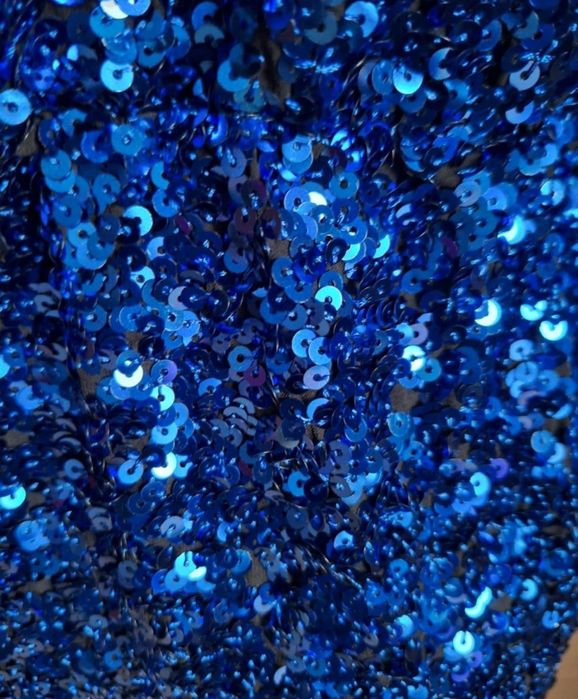 Sukienka cekinowa, niebieska