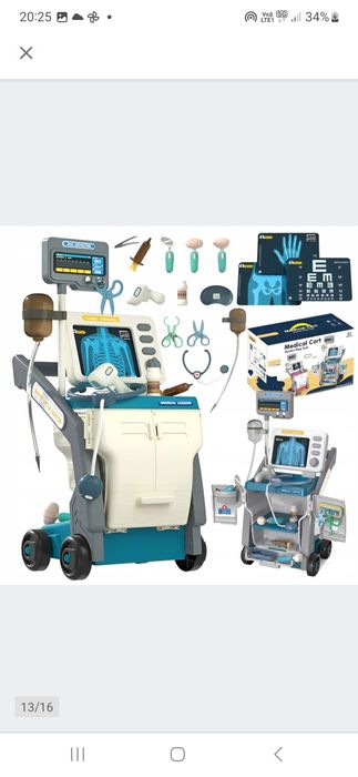 Wózek lekarski zestaw małego lekarza zabawka edukacyjna z dzwiekiem