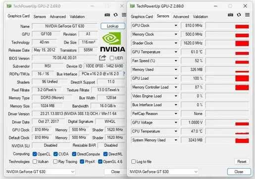 MSI GeForce GT 630 • 1GB DDR3 • Low Profile