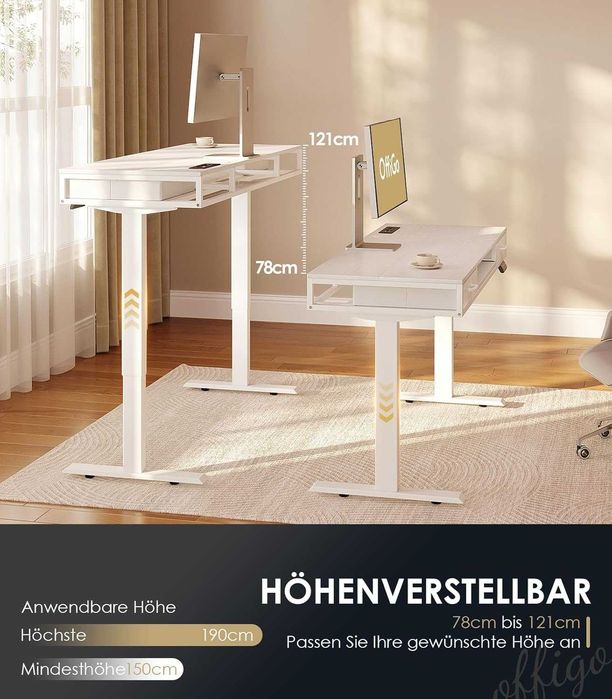 Nowe elektryczne biurko / regulowane / stół / 120x54CM / ODK / W519!