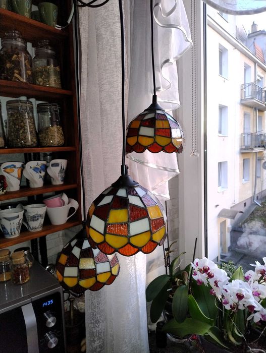 Żyrandol witrażowy tiffany lampa vintage  rustykalna