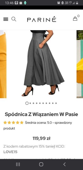 Spódnica wiązana w pasie