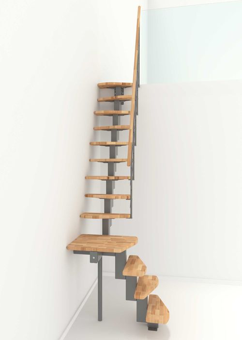 Solidne Mini Schody modułowe Quadro/ Szare/zabiegowe