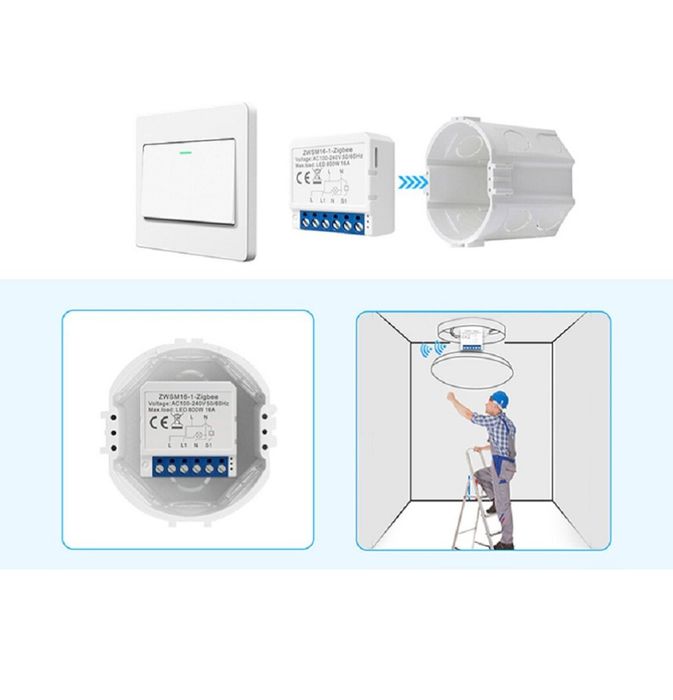 Inteligentny przełącznik AVATTO ZWSM16-W1 zigbee AVATTO 800W
