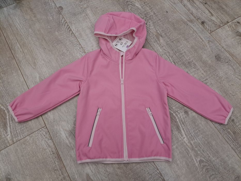 Kurtka dziewczęca typu softshell,  różowa  - rozm 116