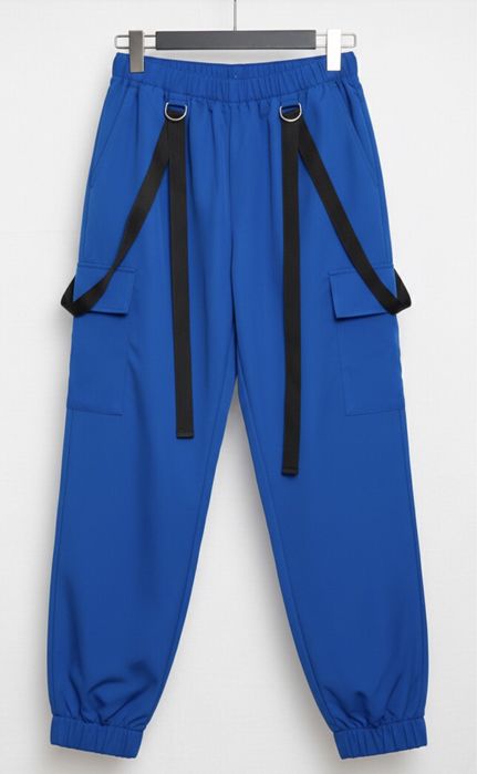 Niebieskie spodnie Cargo / Joggersy SHEIN – Styl Streetwear S