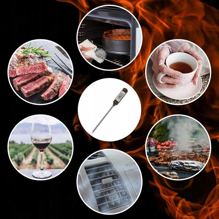 TERMOMETR szpilkowy LCD SONDA KUCHENNY mięsa wina nowy zapakowany kiel