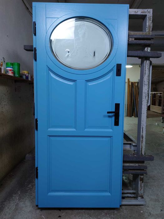 Drzwi drewniane zewnętrzne dębowe pomiar dostawa montaż dotacja