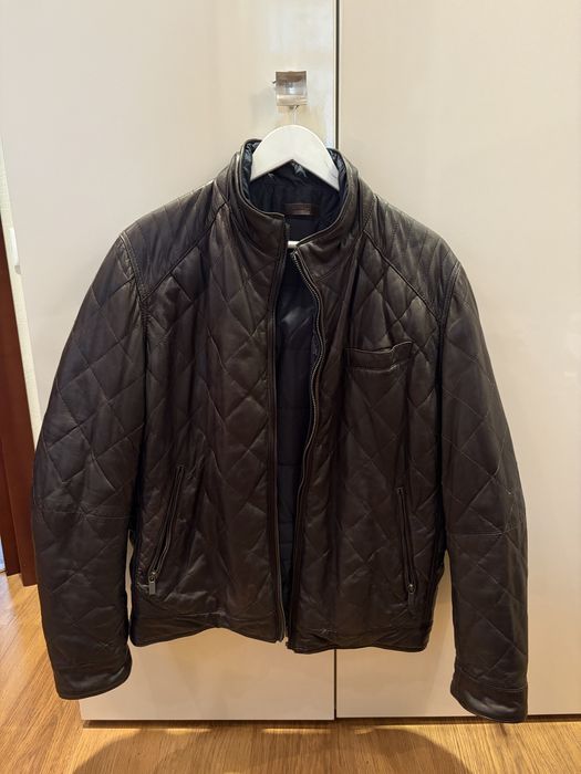 Преміальна шкіряна стьобана двостороння куртка Massimo Dutti