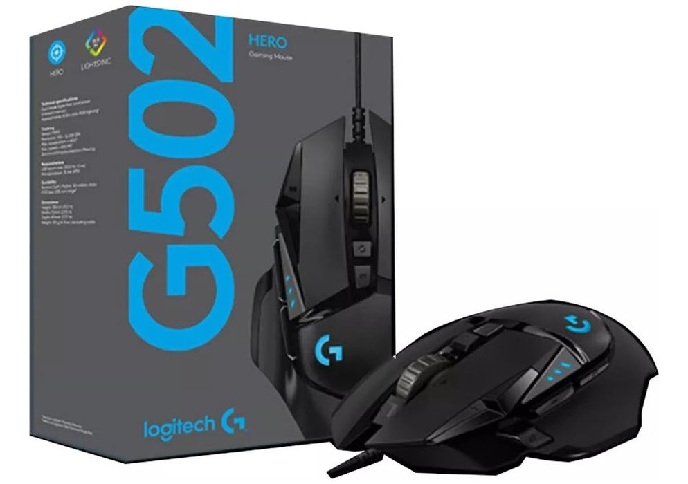 Дротова ігрова оптична миша Logitech G502 HERO Gaming Black - підсвітка, високоточний сенсор HERO 25K, 11 програмованих кнопок, регулювання ваги