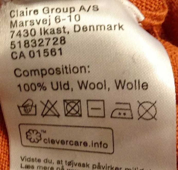 Sweter orange Claire 42 44 wełna wiosna
