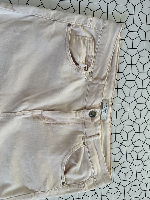 Spodnie rurki pudrowy róż, rozmiar 42 — stan dobry