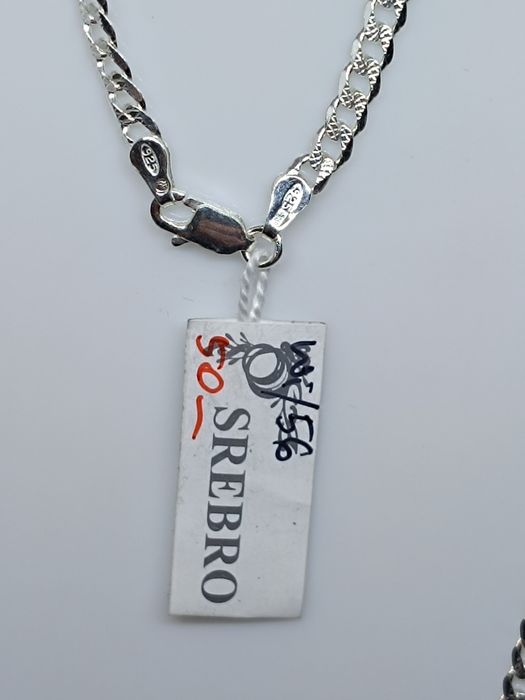Srebrny łańcuszek splot pancerka srebro 925 długość 50cm