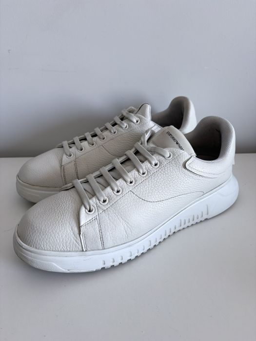 Emporio Armani Sneakers Białe Skórzane Casual Rozmiar 44 Męskie