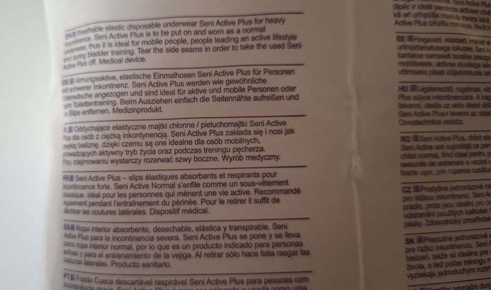 Majtki Chłonne Seni Rozm M 30 sztuk