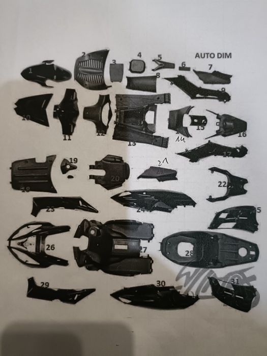 Zestaw  plastików NADWOZIA DO ROMET 717 i inne  niekompletny