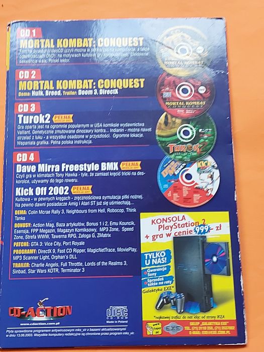 Płyta CD Rom PC gry 2 płyty Mortal Kombat 1998/2003rok
