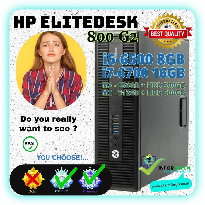 Desktop HP 800 G2 i5 e i7 até 32GB > ESCOLHA PLATINA OU DIAMAMNTE