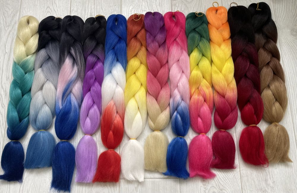 Канекалон 250 цветов, для боксёрских кос, африканских косичек, дред